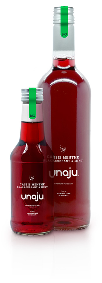 bouteilles menthe cassis petite et grande
